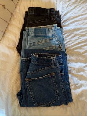 Set of 3 Abercrombie Curve Love Ultra High Rise 90s Straight Jeans Size 26 LONG